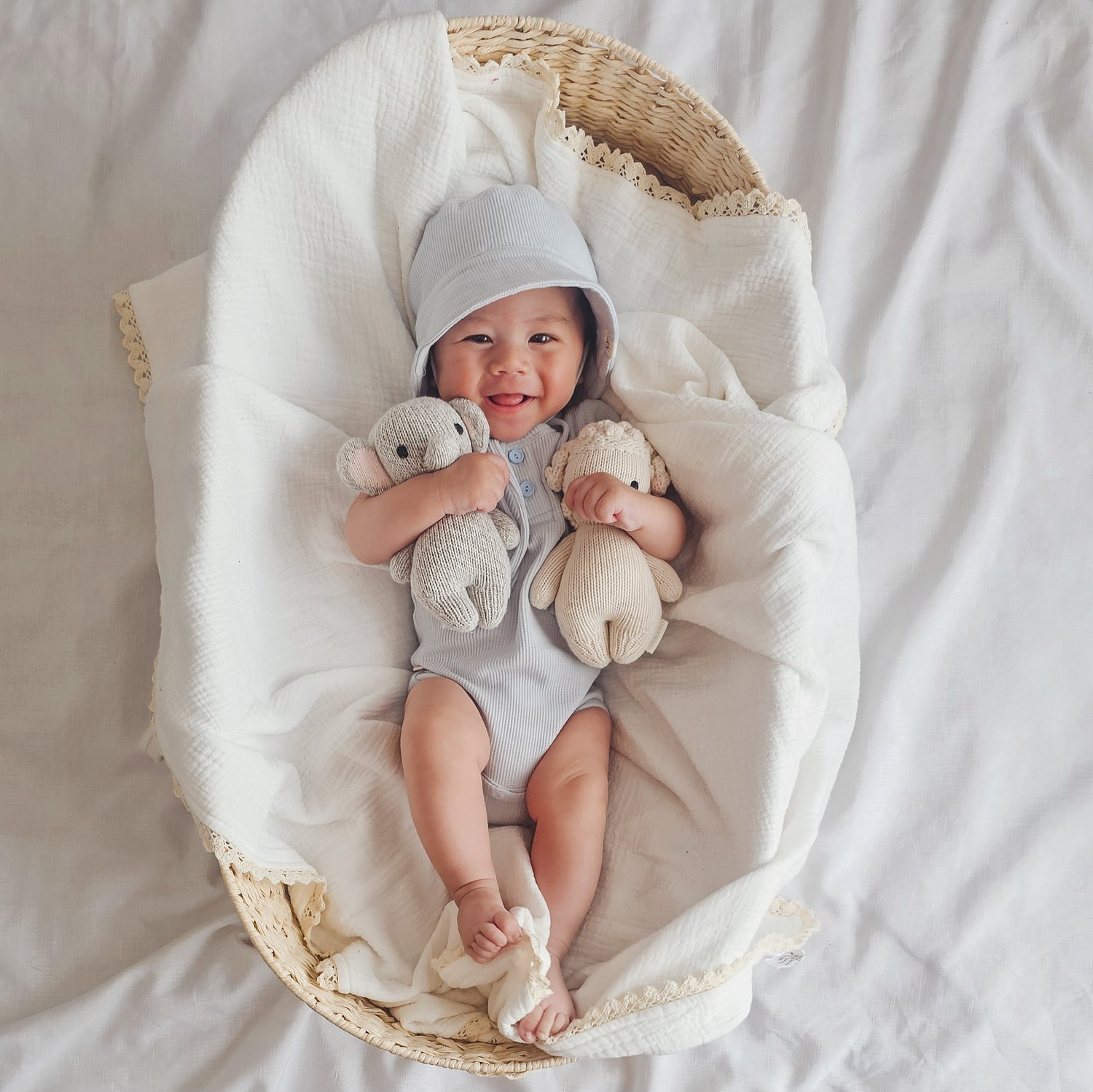 Summer Bodysuit &amp; Sunhat - Sky Blue