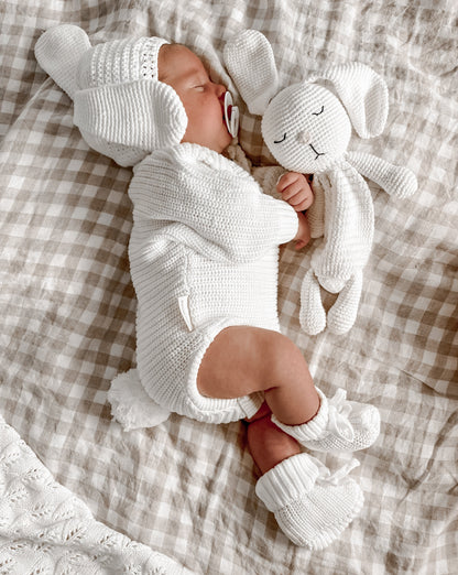 Textured Knit Booties - Ivory