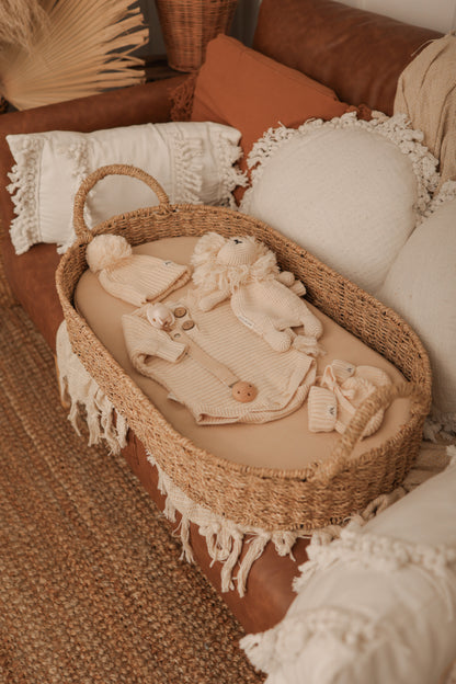 Seagrass Change Basket &amp; Pad Bundle - Sand