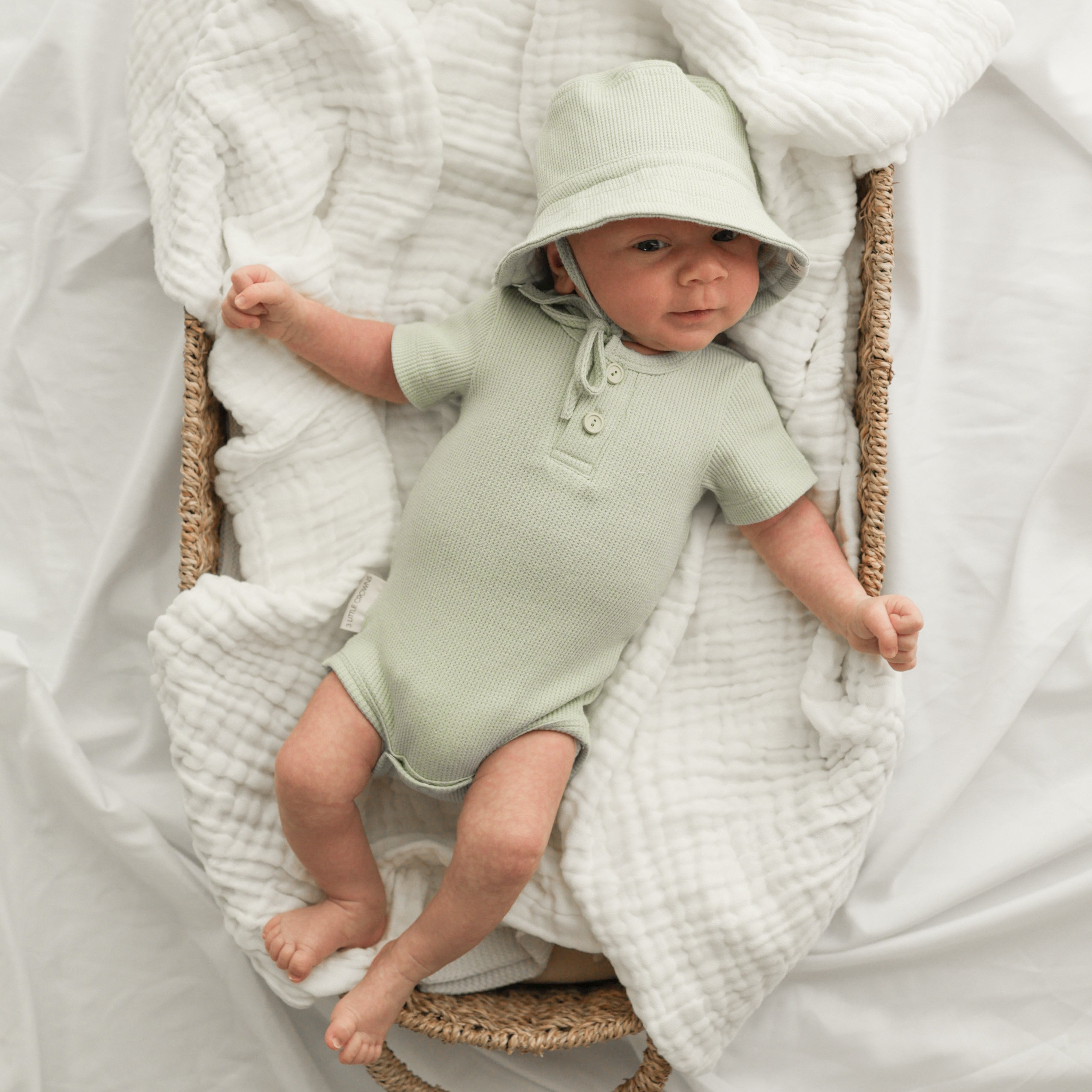 Summer Bodysuit &amp; Sunhat - Eucalyptus Green