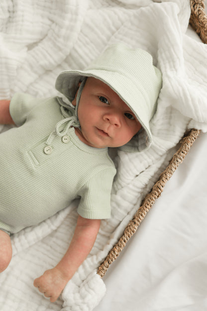 Summer Bodysuit &amp; Sunhat - Eucalyptus Green