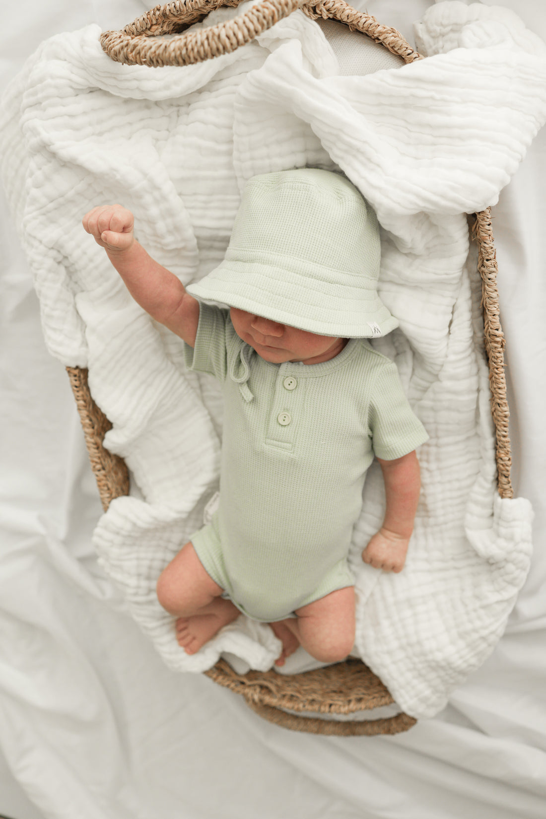 Summer Bodysuit &amp; Sunhat - Eucalyptus Green